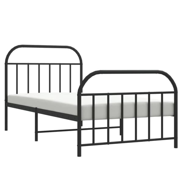 vidaXL Sengeramme i metall med hode- og fotgavl svart 107x203 cm