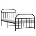 Miniatyrbilde 3 av 10: vidaXL Sengeramme i metall med hode- og fotgavl svart 107x203 cm