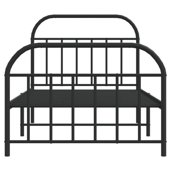 vidaXL Sengeramme i metall med hode- og fotgavl svart 107x203 cm