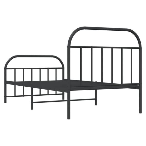 vidaXL Sengeramme i metall med hode- og fotgavl svart 107x203 cm