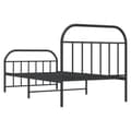 Miniatyrbilde 7 av 10: vidaXL Sengeramme i metall med hode- og fotgavl svart 107x203 cm