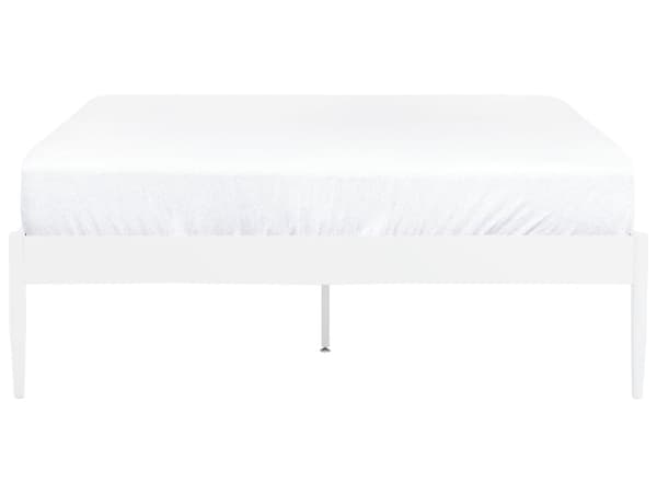 Seng Hvit Metall 140 x 200 cm Uten sengegavl Lameller av kryssfiner Industriell Minimalistisk