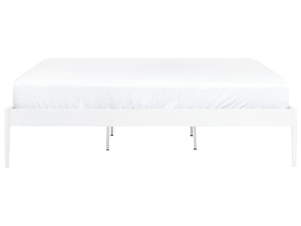 Seng Hvit Metall 180 x 200 cm Uten sengegavl Lameller av kryssfiner Industriell Minimalistisk