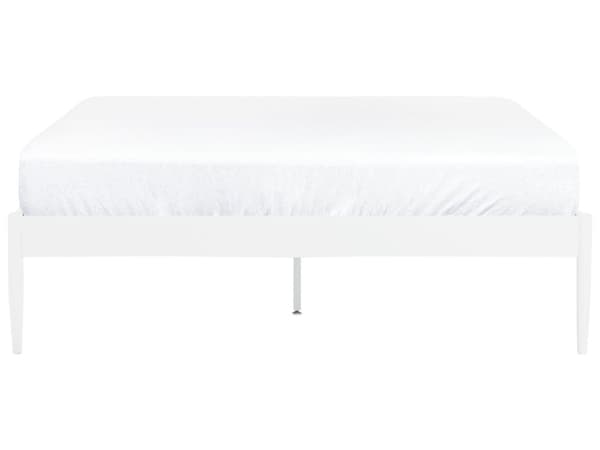 Seng Hvit Metall 160 x 200 cm Uten sengegavl Lameller av kryssfiner Industriell Minimalistisk