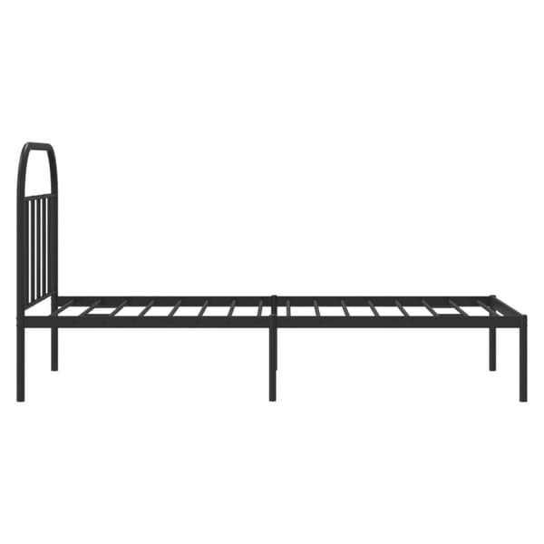 vidaXL Metallinen sängynrunko päädyllä musta 90x200 cm