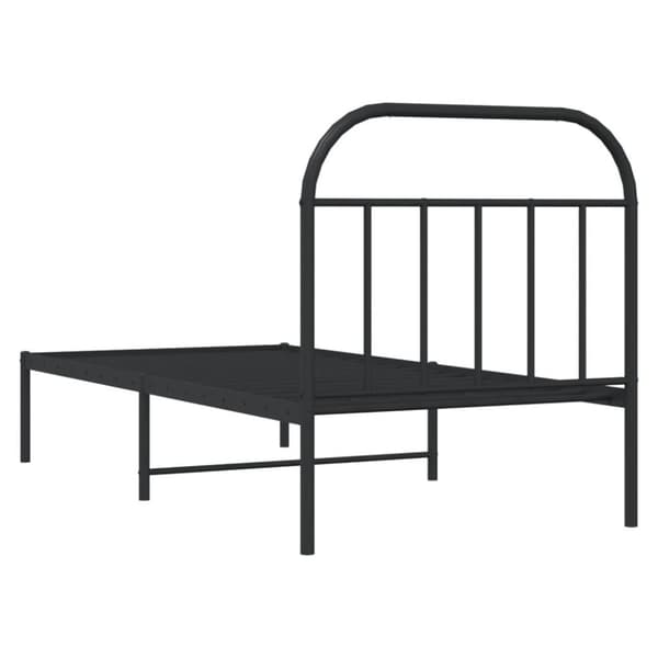 vidaXL Metallinen sängynrunko päädyllä musta 90x200 cm
