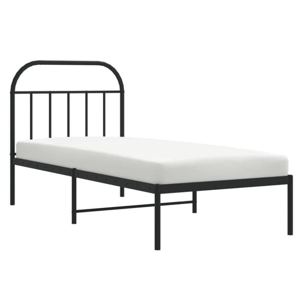vidaXL Sengeramme i metall med hodegavl svart 80x200 cm