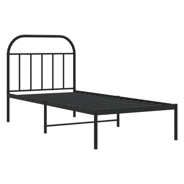 vidaXL Sengeramme i metall med hodegavl svart 80x200 cm