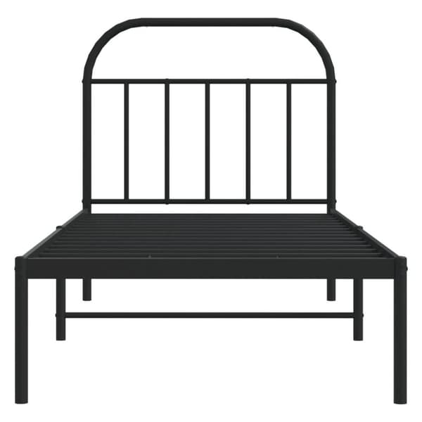 vidaXL Sengeramme i metall med hodegavl svart 80x200 cm