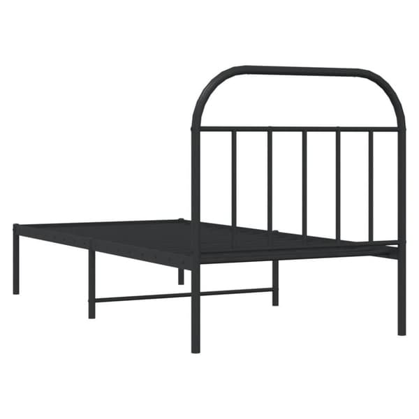 vidaXL Sengeramme i metall med hodegavl svart 80x200 cm