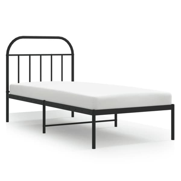 vidaXL Sengeramme i metall med hodegavl svart 80x200 cm