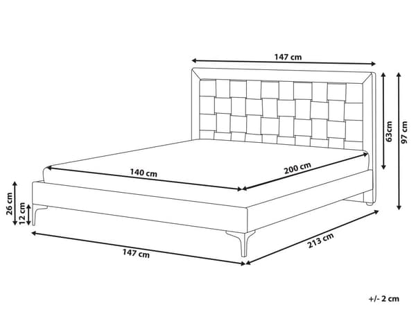 Sengeramme Taupe Fløyel 140 x 200 cm Gullben Sengegavl Glamorøs Dobbeltseng Soverom