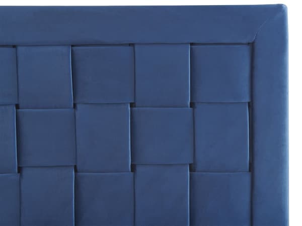 Sengeramme Marineblå Fløyel 140 x 200 cm Gullben Sengegavl Glamorøs Dobbeltseng Soverom