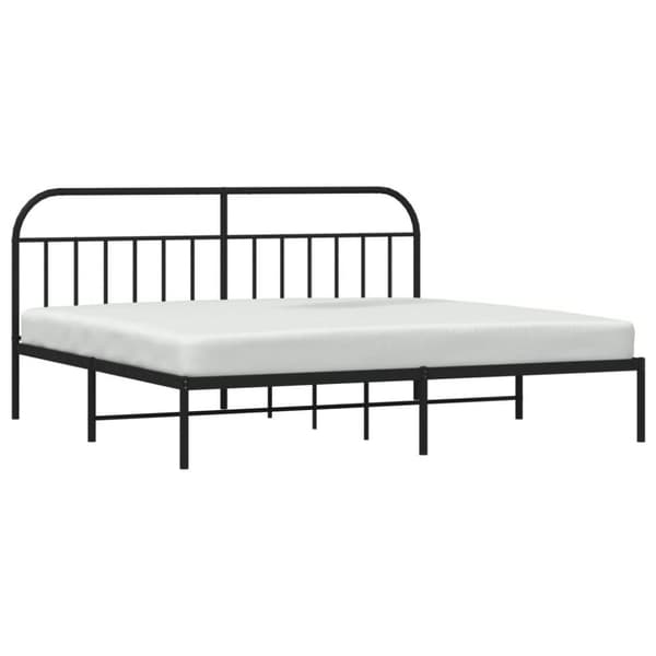 vidaXL sengeramme med sengegavl 200x200 cm metal sort