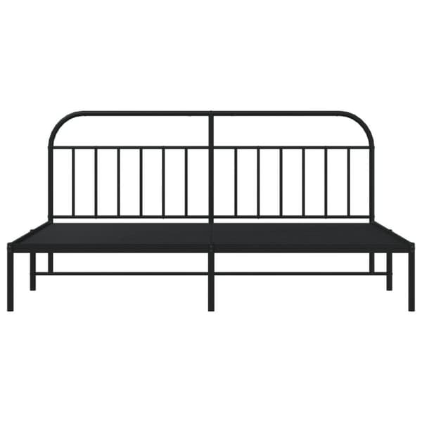 vidaXL sengeramme med sengegavl 200x200 cm metal sort