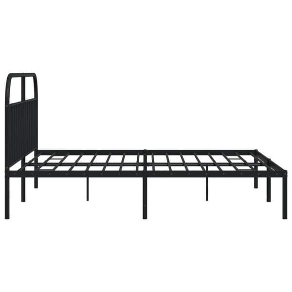 vidaXL sengeramme med sengegavl 200x200 cm metal sort