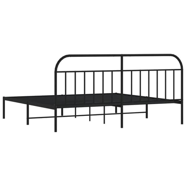 vidaXL sengeramme med sengegavl 200x200 cm metal sort