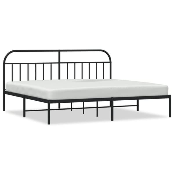 vidaXL sengeramme med sengegavl 200x200 cm metal sort