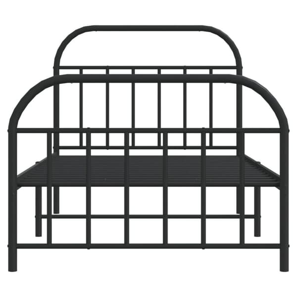 vidaXL sengeramme med sengegavl og fodgærde 100x200 cm metal sort