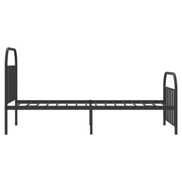 vidaXL sengeramme med sengegavl og fodgærde 100x200 cm metal sort