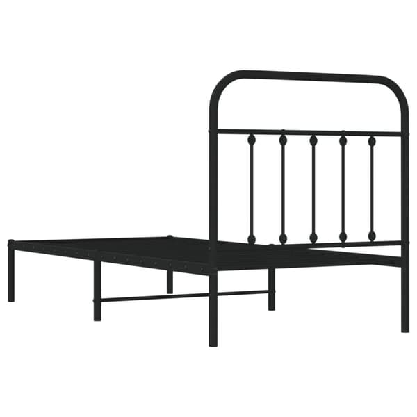 vidaXL Metallinen sängynrunko päädyllä musta 80x200 cm
