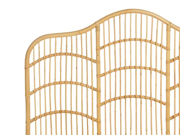 Seng Lyst Rattan 160 x 200 cm Moderne Dobbeltseng Boho Træseng Sengegavl To Mands Seng Lav Sengeramme Minimalistisk Design