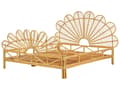 Miniatyrbillede 4 af 10: Seng Lyst Rattan 160 x 200 cm Moderne Dobbeltseng Boho Flet Træseng Sengegavl To Mands Seng Lav Sengeramme Minimalistisk Design