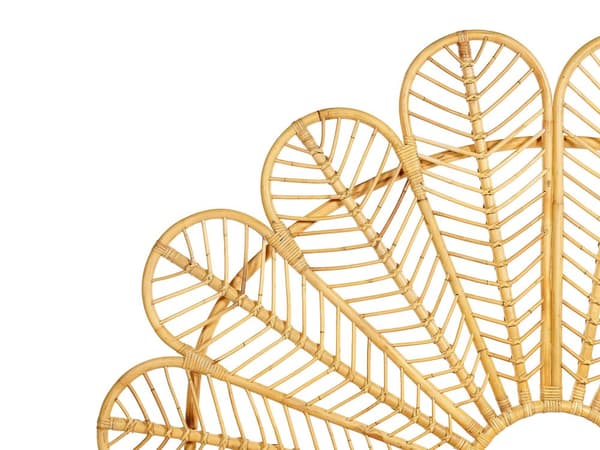 Seng Lyst Rattan 160 x 200 cm Moderne Dobbeltseng Boho Flet Træseng Sengegavl To Mands Seng Lav Sengeramme Minimalistisk Design