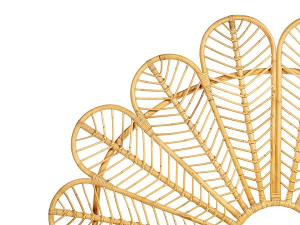 Seng Lyst Rattan 140 x 200 cm Moderne Trekvart Seng Flet Boho Træseng Sengegavl Halvandenmandsseng Lav Sengeramme Minimalistisk Design