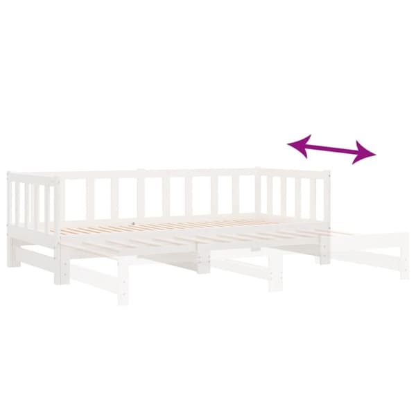 vidaXL daybed med udtræk 2x(90x200) cm massivt fyrretræ hvid