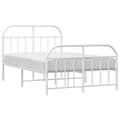 Miniatyrbilde 3 av 10: vidaXL Sengeramme i metall med hode- og fotgavl hvit 120x200 cm
