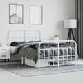 Miniatyrbillede 3 af 10: vidaXL sengeramme med sengegavl og fodgærde 120x200 cm metal hvid