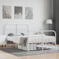 Miniatyrbillede 10 af 10: vidaXL sengeramme med sengegavl og fodgærde 120x200 cm metal hvid