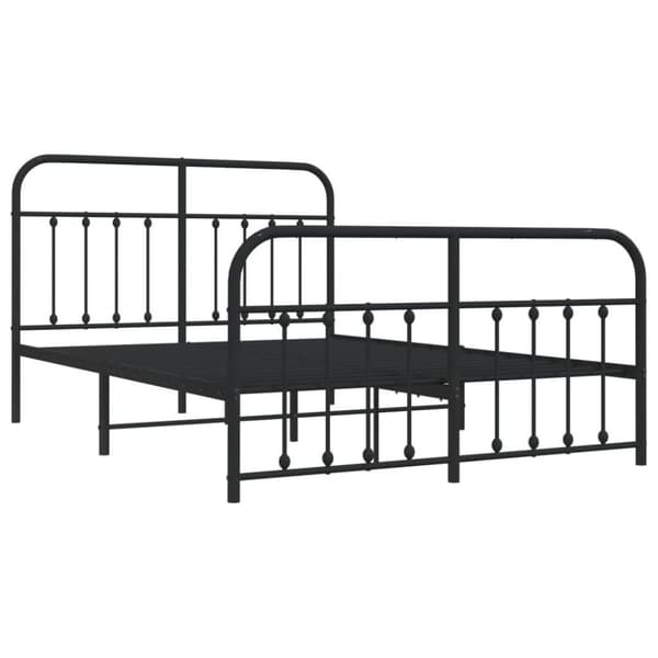 vidaXL sengeramme med sengegavl og fodgærde 140x190 cm metal sort