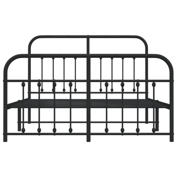 vidaXL sengeramme med sengegavl og fodgærde 140x190 cm metal sort
