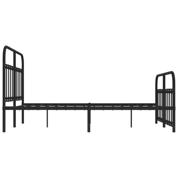 vidaXL sengeramme med sengegavl og fodgærde 140x190 cm metal sort