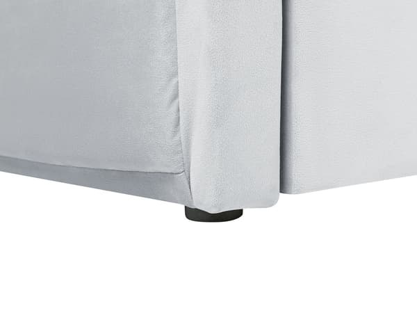Sohvasänky vaaleanharmaa 90 x 200 cm samettiverhoilu puu ulosvedettävä varavuode sälepohja glamour