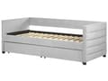Miniatyrbillede 8 af 11: Seng med Skuffer Lysegrå Stof 90 x 200 cm Børneseng med Opbevaring Enkeltseng Design Sengeramme Enkeltmands Seng