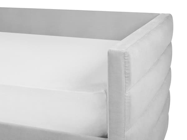 Seng med Skuffer Lysegrå Stof 90 x 200 cm Børneseng med Opbevaring Enkeltseng Design Sengeramme Enkeltmands Seng