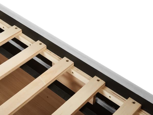 Seng med Skuffer Lysegrå Stof 90 x 200 cm Børneseng med Opbevaring Enkeltseng Design Sengeramme Enkeltmands Seng