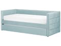 Miniatyrbillede 5 af 11: Udtræksseng Mintgrøn Stof 90 x 200 cm Børneseng Trille Enkeltseng Design Sengeramme Enkeltmands Seng med Udtræk til Dobbeltseng