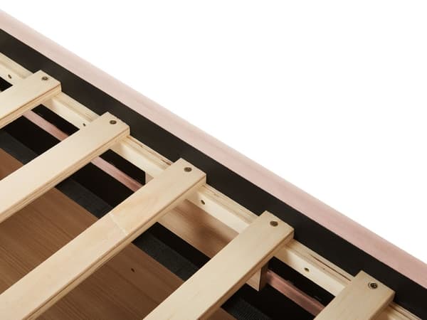 Seng med Skuffer Lyserød Stof 90 x 200 cm Børneseng med Opbevaring Enkeltseng Design Sengeramme Enkeltmands Seng