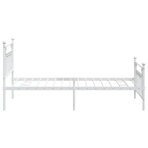 vidaXL Sengeramme i metall med hode- og fotgavl hvit 100x200 cm