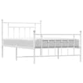 Miniatyrbilde 3 av 10: vidaXL Sengeramme i metall med hode- og fotgavl hvit 107x203 cm