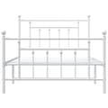 Miniatyrbilde 5 av 10: vidaXL Sengeramme i metall med hode- og fotgavl hvit 107x203 cm