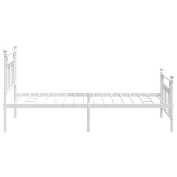 vidaXL Sengeramme i metall med hode- og fotgavl hvit 107x203 cm