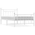 Miniatyrbilde 1 av 10: vidaXL Sengeramme i metall med hode- og fotgavl hvit 107x203 cm