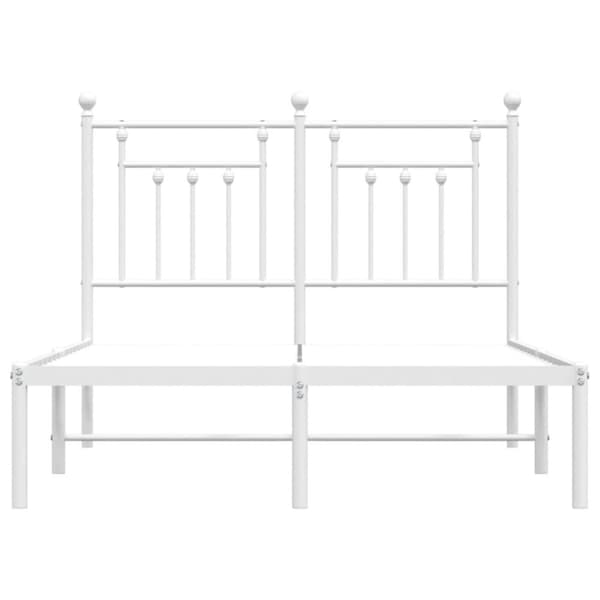 vidaXL sengeramme med sengegavl 120x200 cm metal hvid