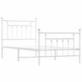 Miniatyrbilde 4 av 10: vidaXL Sengeramme i metall med hode- og fotgavl hvit 90x200 cm