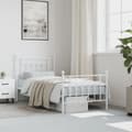 Miniatyrbilde 2 av 10: vidaXL Sengeramme i metall med hode- og fotgavl hvit 90x200 cm